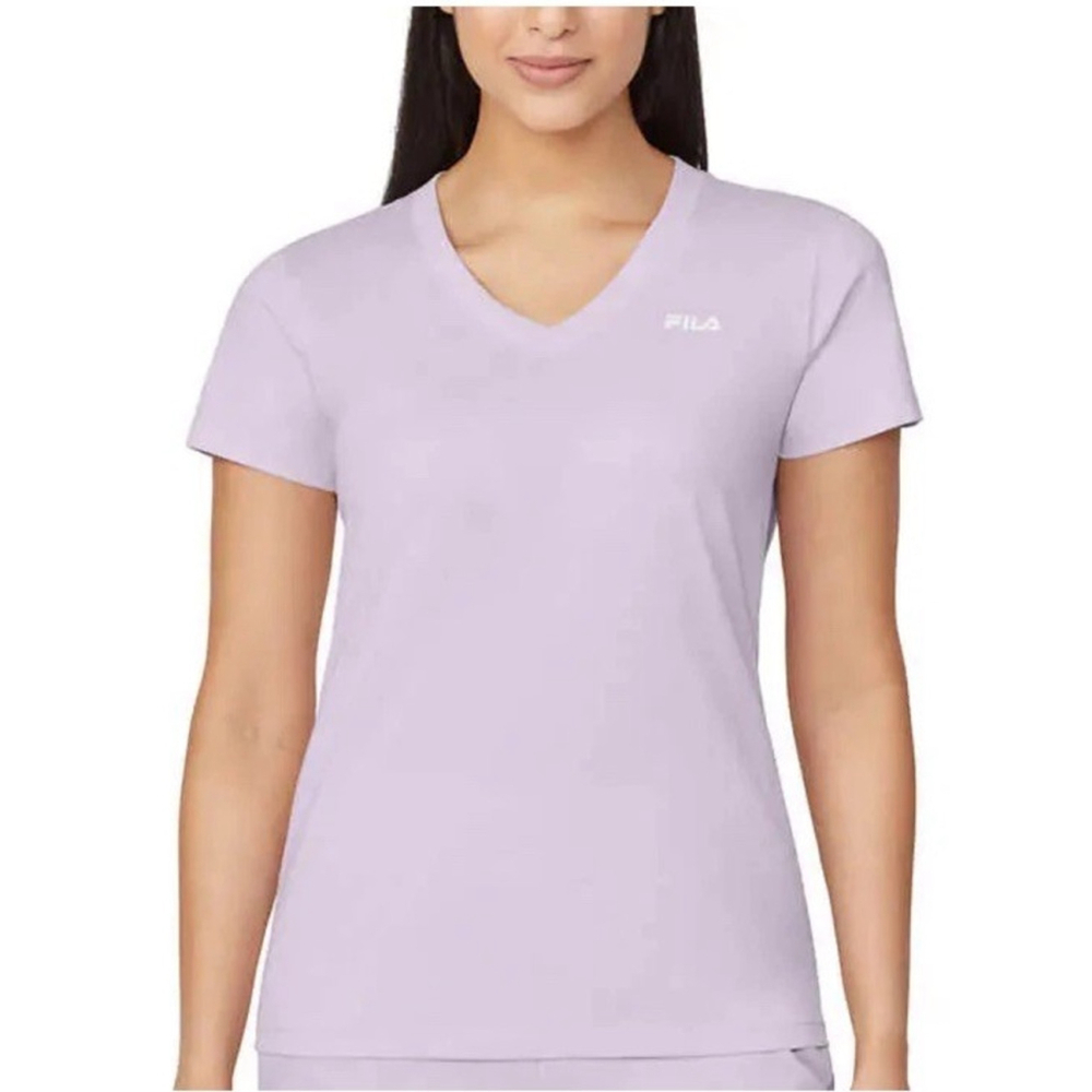 FILA Ladies' V-Neck Tee - Purple XXL